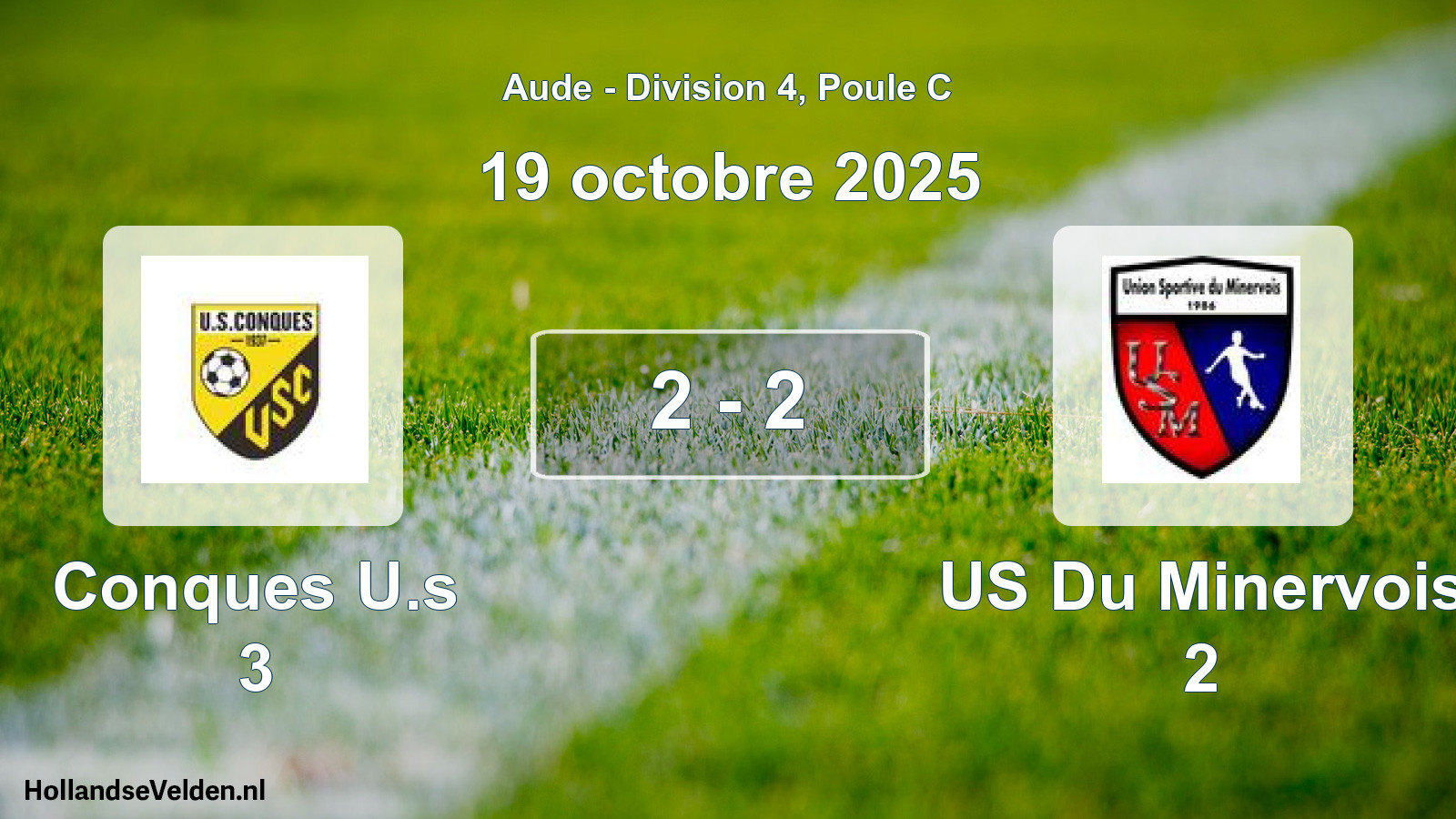 Match joué: Conques U.s 3 - US Du Minervois 2 2 - 2 (19 octobre 2025)