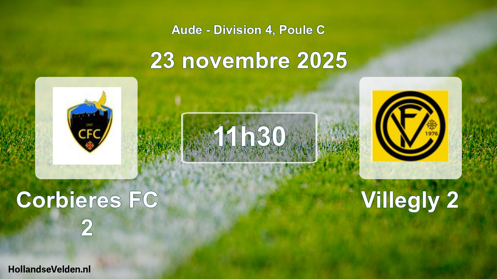 Scheduled Match: Corbieres FC 2 - Villegly 2 (23 November 2025)
