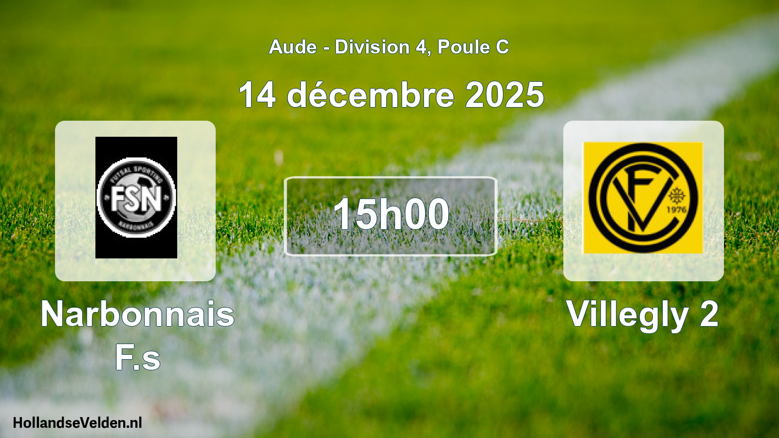 Scheduled Match: Narbonnais F.s - Villegly 2 (14 December 2025)