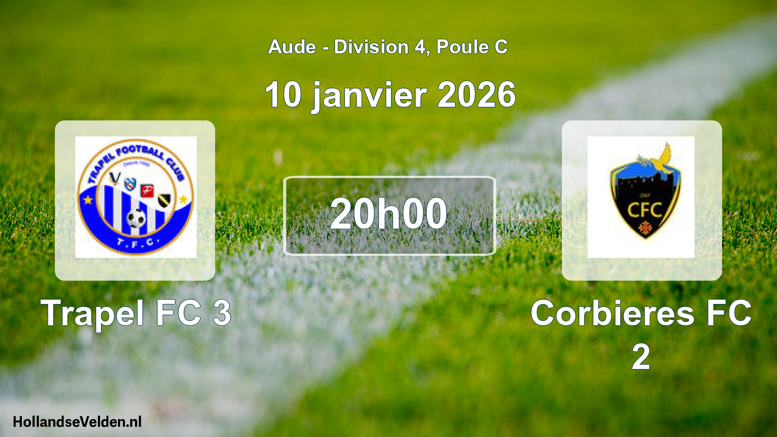 Geplande wedstrijd: Trapel FC 3 - Corbieres FC 2 (10 januari 2026)