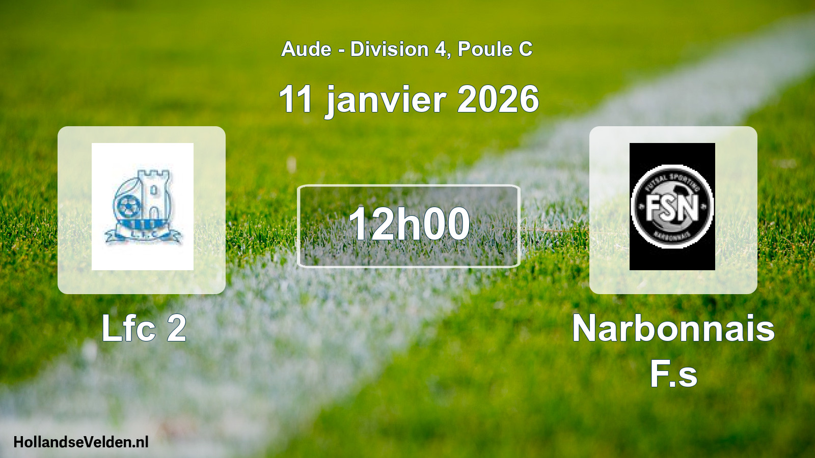 Scheduled Match: Lfc 2 - Narbonnais F.s (11 January 2026)