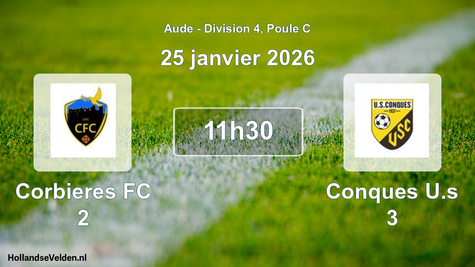 Scheduled Match: Corbieres FC 2 - Conques U.s 3 (25 January 2026)