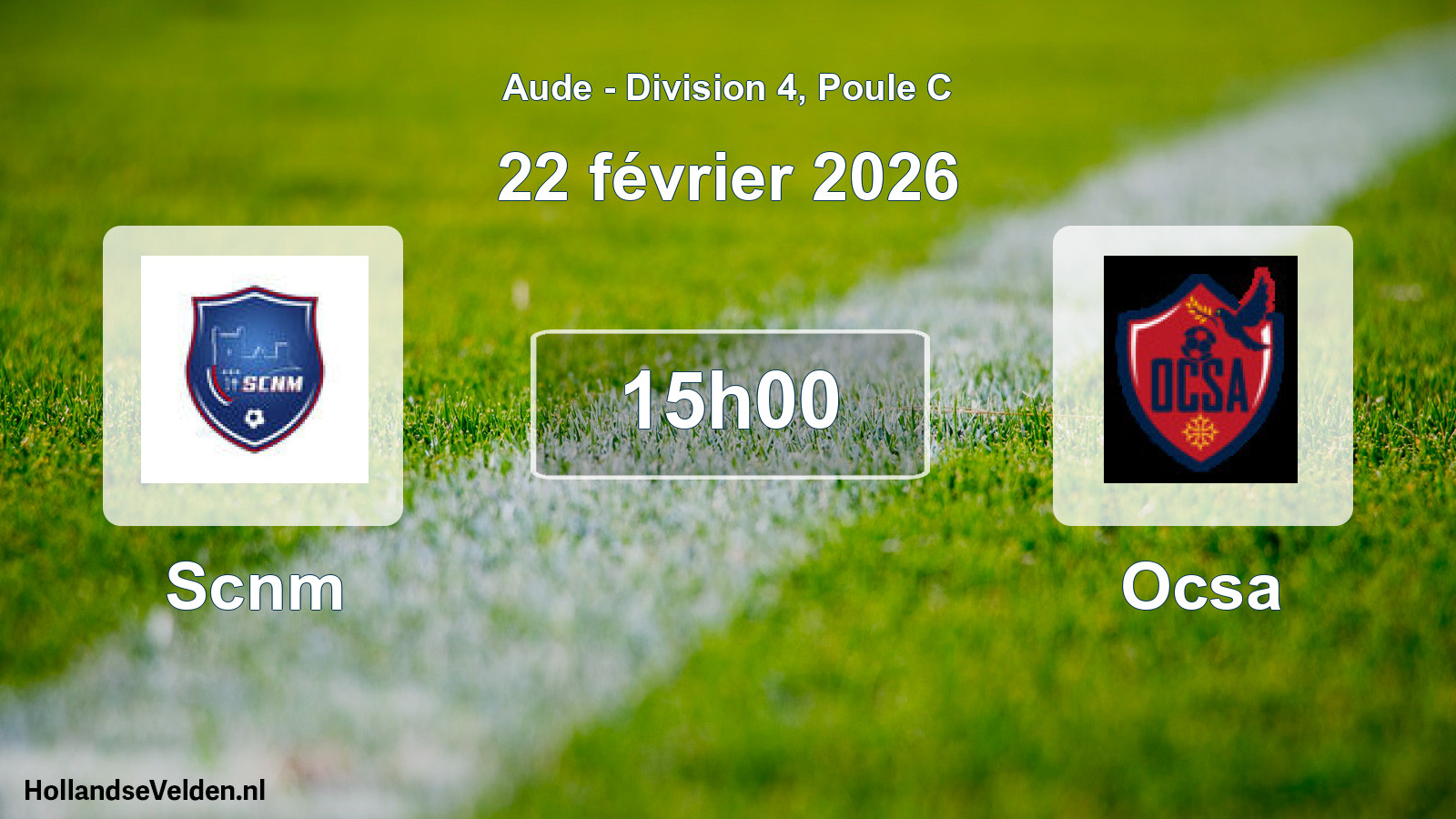 Match programmé: Scnm - Ocsa (22 février 2026)