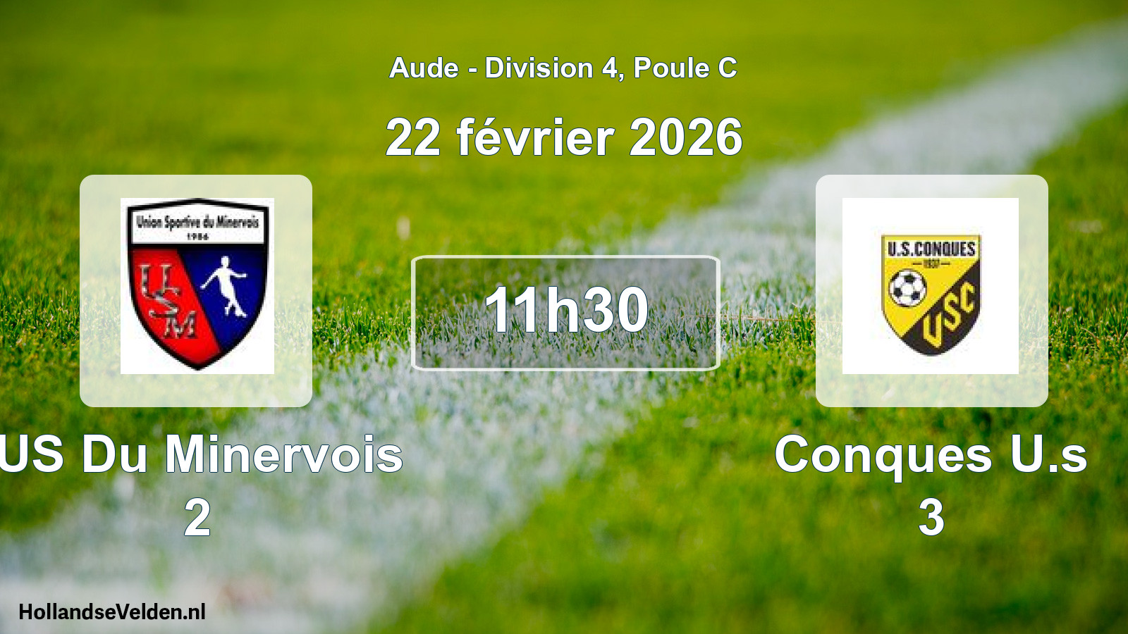 Match programmé: US Du Minervois 2 - Conques U.s 3 (22 février 2026)