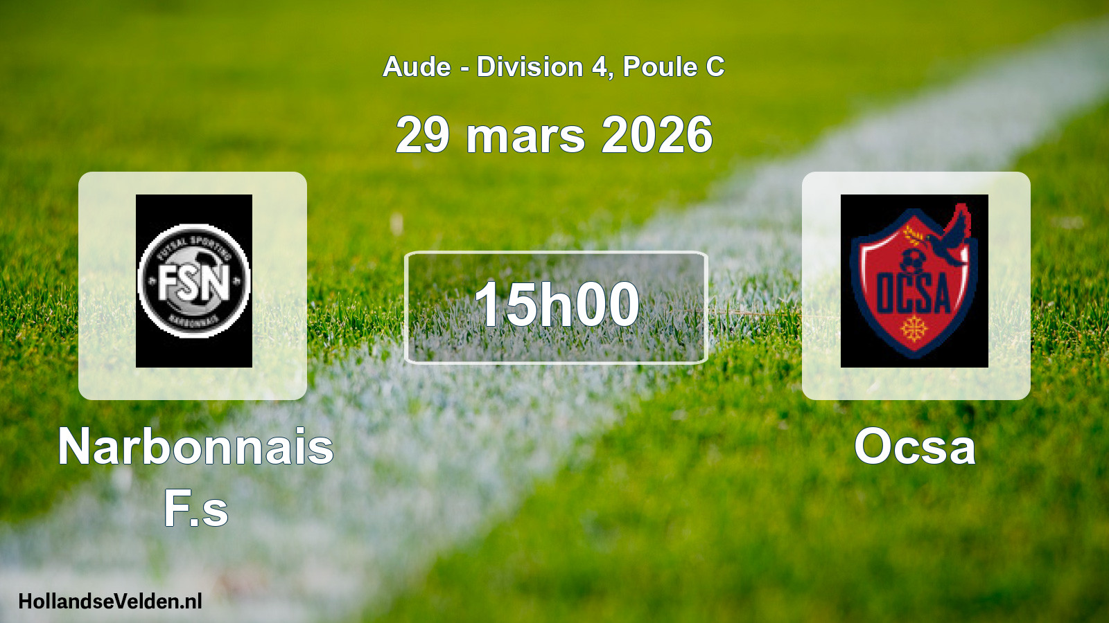 Match programmé: Narbonnais F.s - Ocsa (29 mars 2026)
