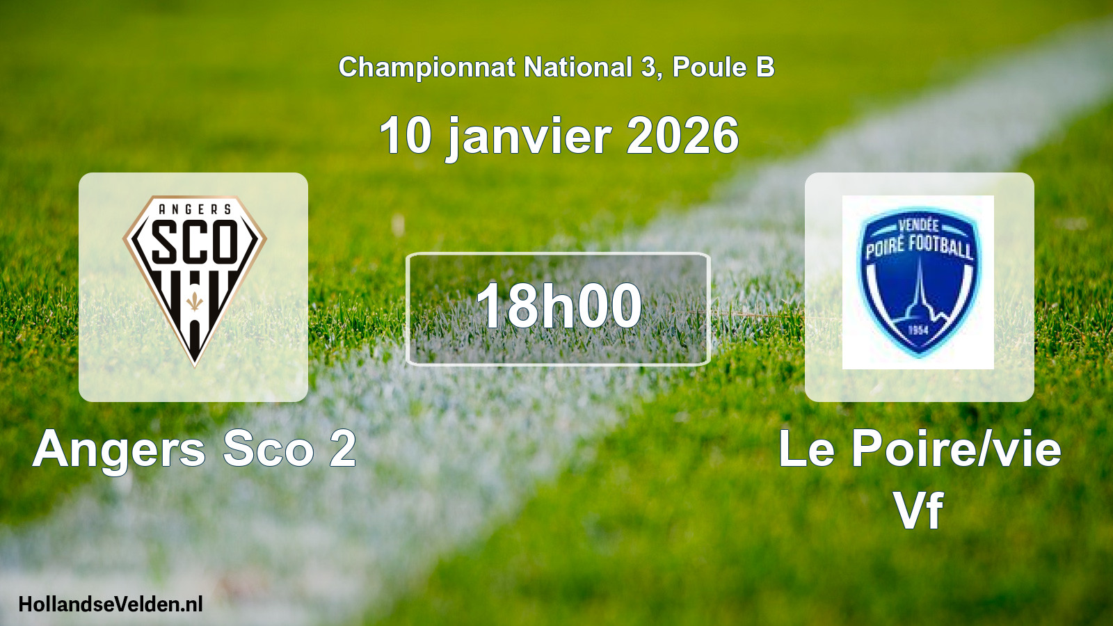 Geplande wedstrijd: Angers Sco 2 - Le Poire/vie Vf (10 janvier 2026)