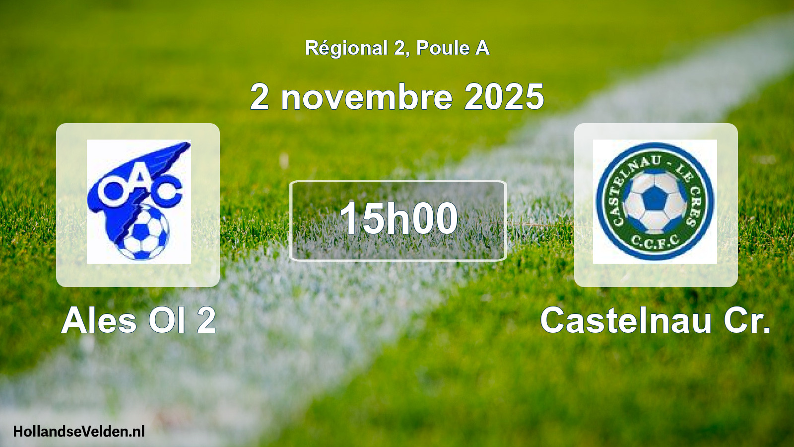 Geplande wedstrijd: Ales Ol 2 - Castelnau Cr. (2 novembre 2025)