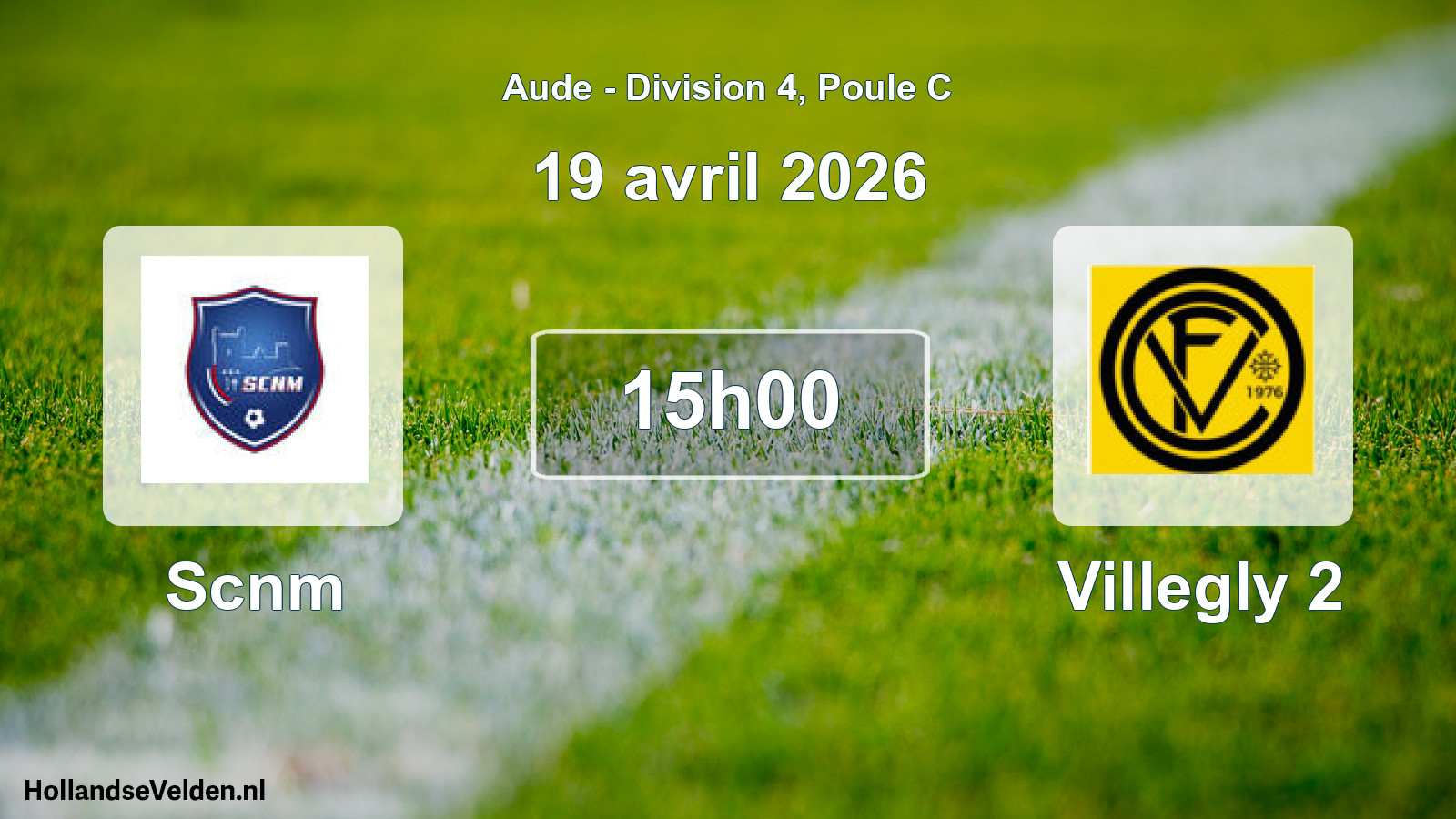 Match programmé: Scnm - Villegly 2 (19 avril 2026)