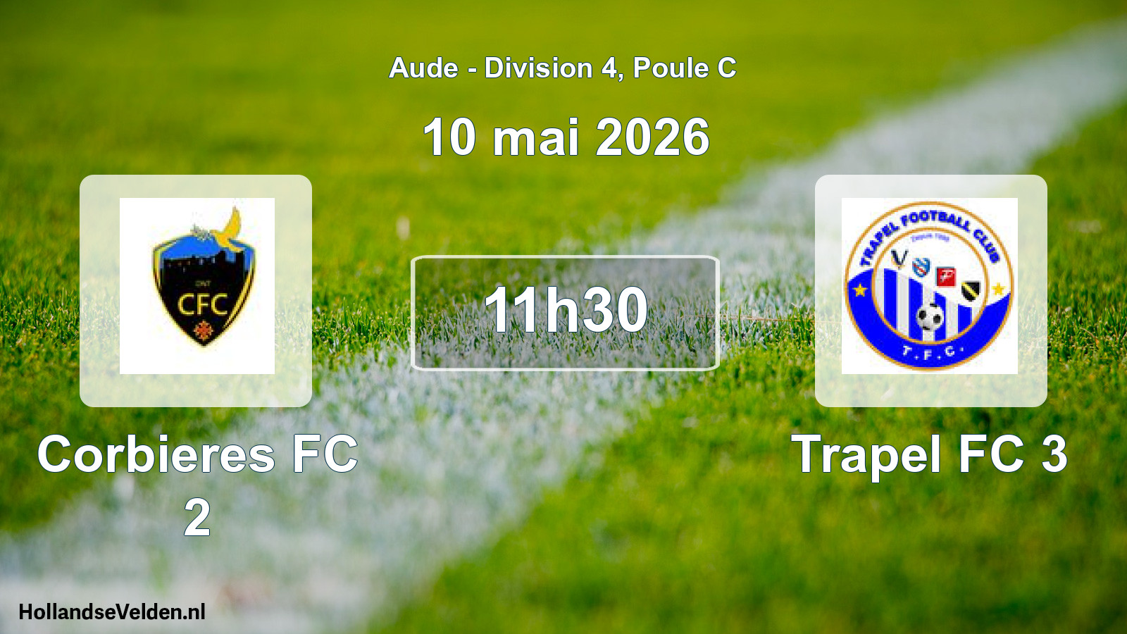 Match programmé: Corbieres FC 2 - Trapel FC 3 (10 mai 2026)