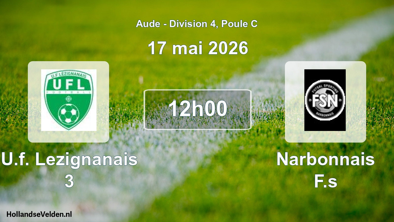 Match programmé: U.f. Lezignanais 3 - Narbonnais F.s (17 mai 2026)