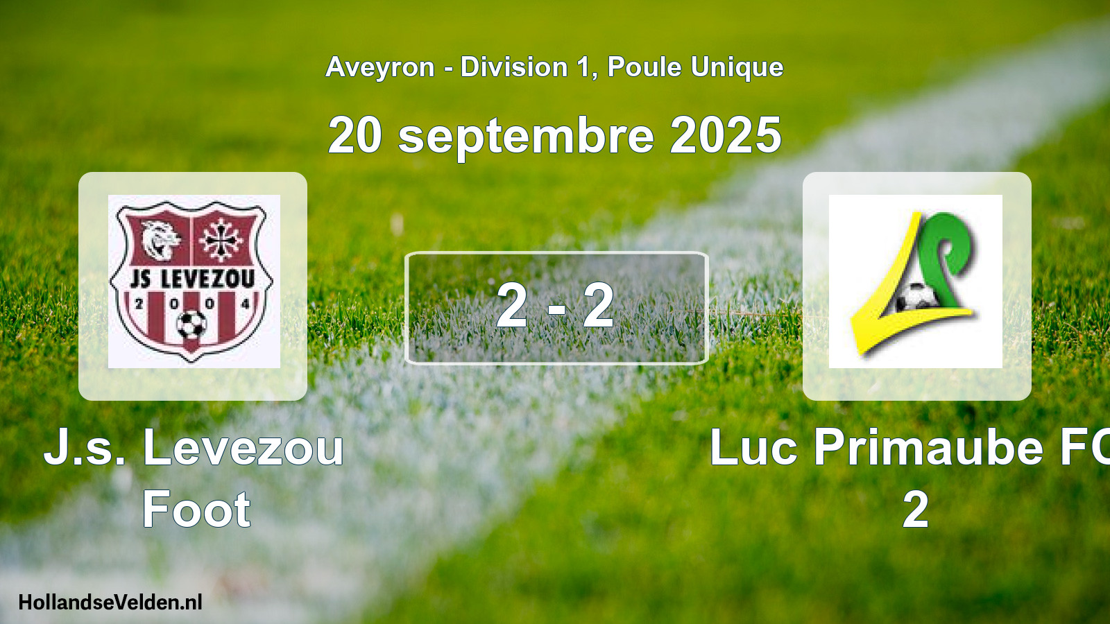 Gespeelde wedstrijd: J.s. Levezou Foot - Luc Primaube FC 2 2 - 2 (20 september 2025)