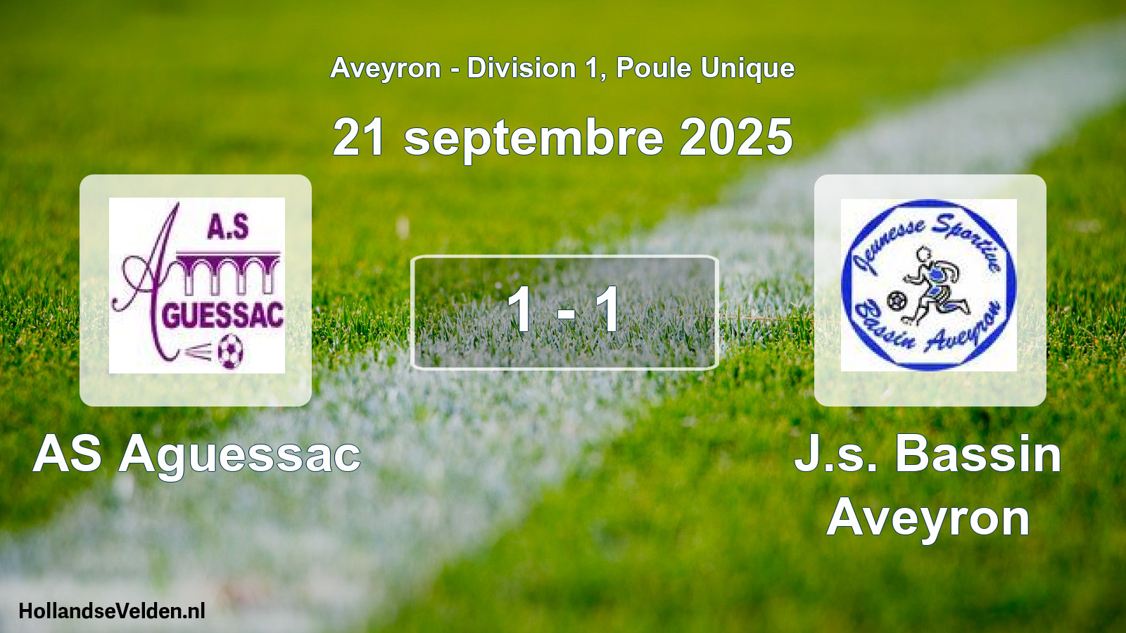 Match joué: AS Aguessac - J.s. Bassin Aveyron 1 - 1 (21 septembre 2025)