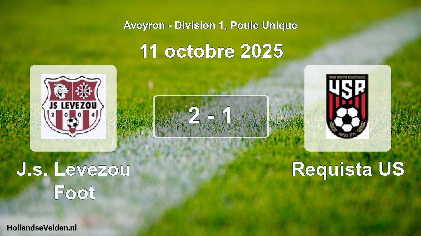 Total number of matches played: J.s. Levezou Foot - Requista US 2 - 1 (11 October 2025)