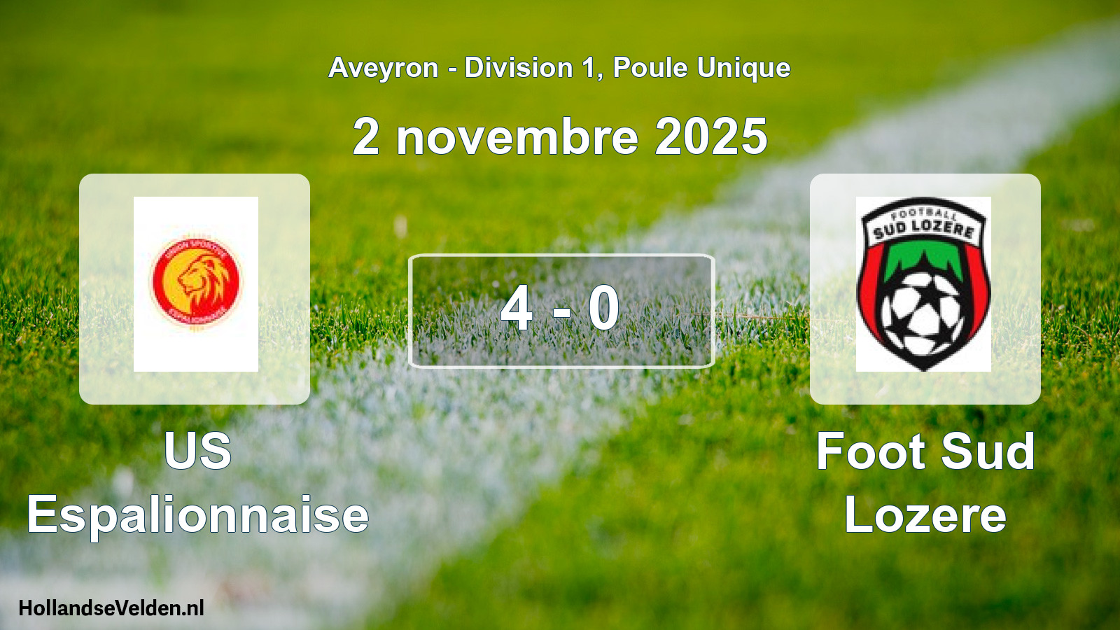 Match joué: US Espalionnaise - Foot Sud Lozere 4 - 0 (2 novembre 2025)