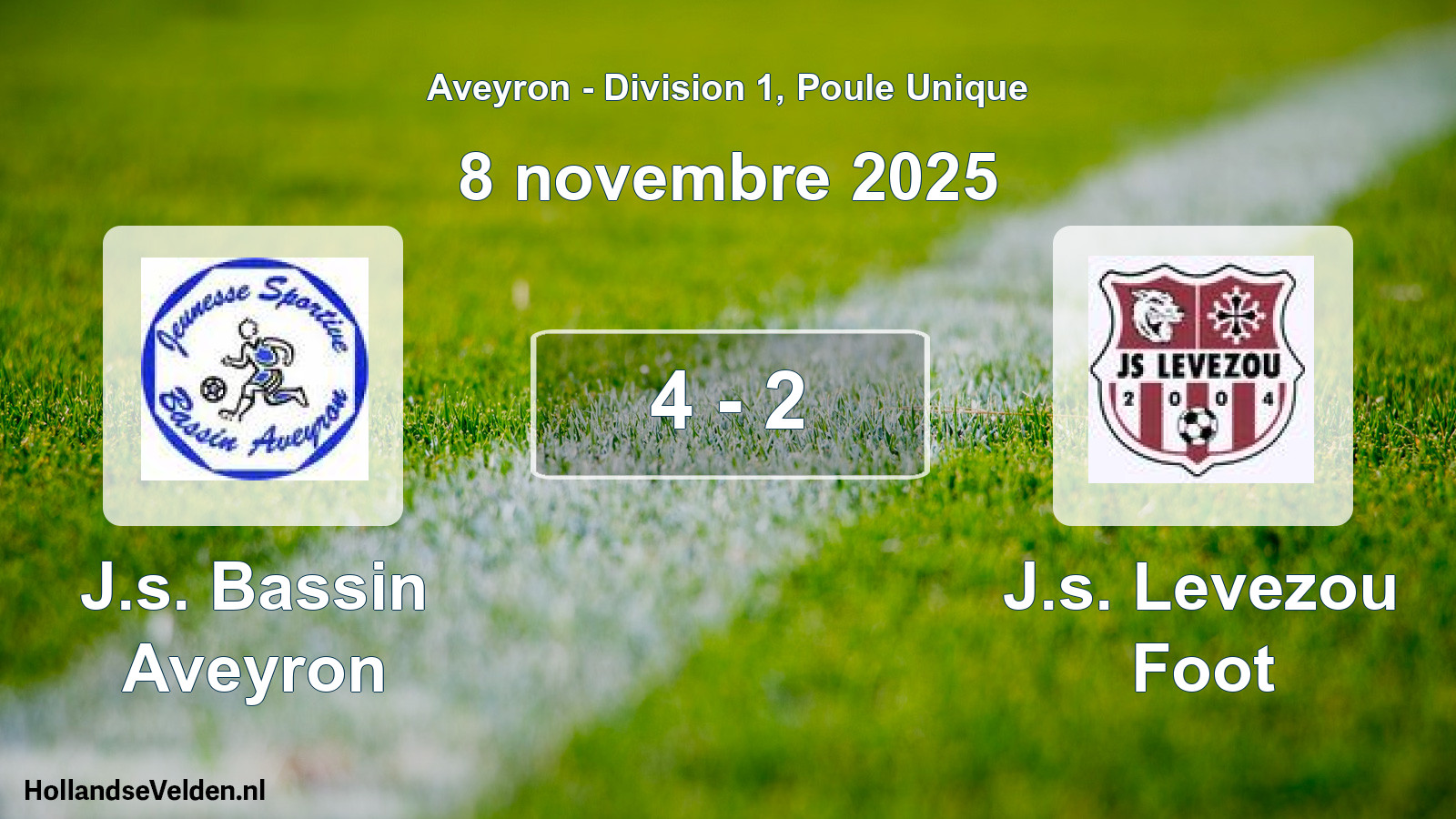 Match joué: J.s. Bassin Aveyron - J.s. Levezou Foot 4 - 2 (8 novembre 2025)
