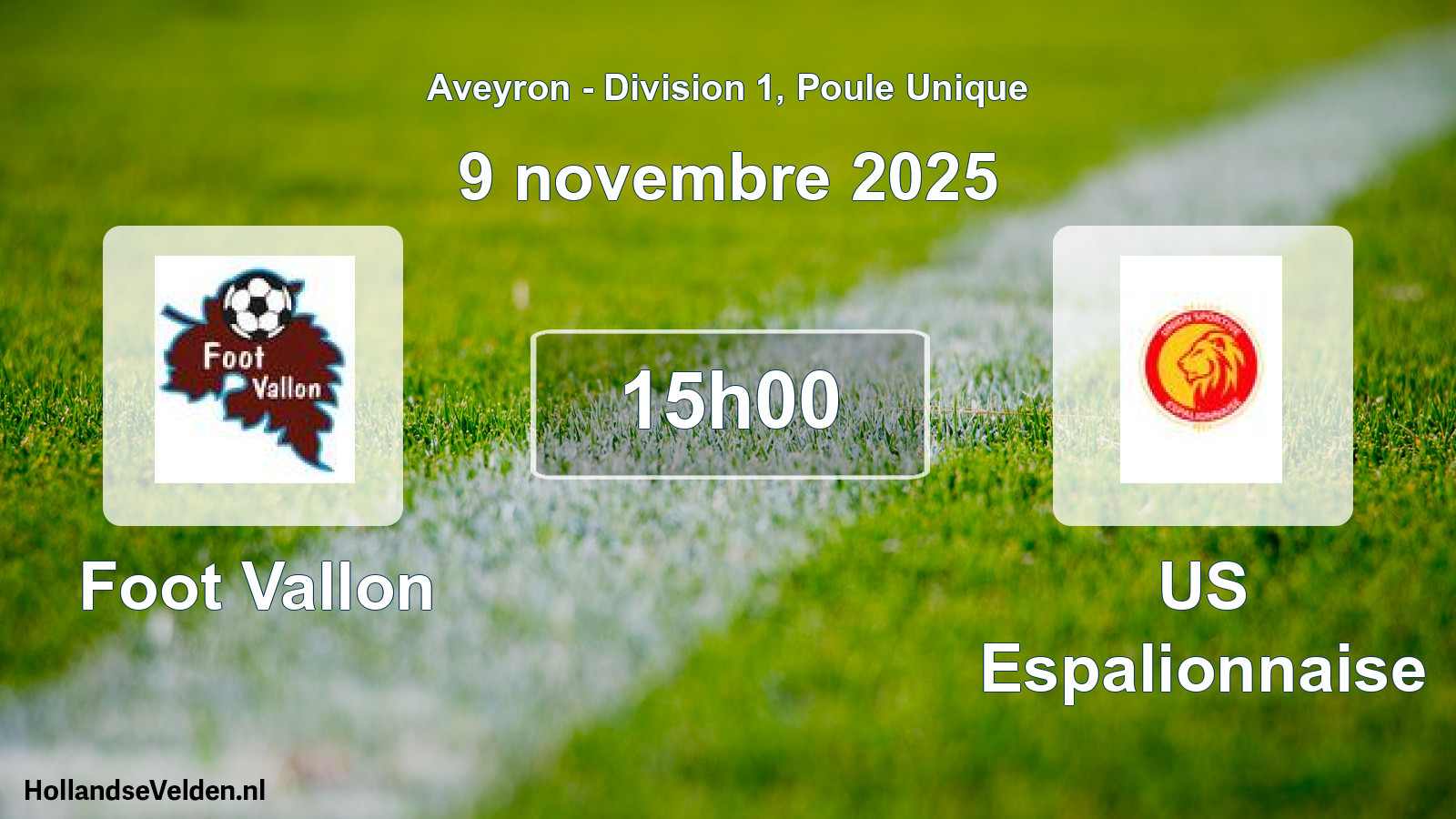 Geplande wedstrijd: Foot Vallon - US Espalionnaise (9 november 2025)