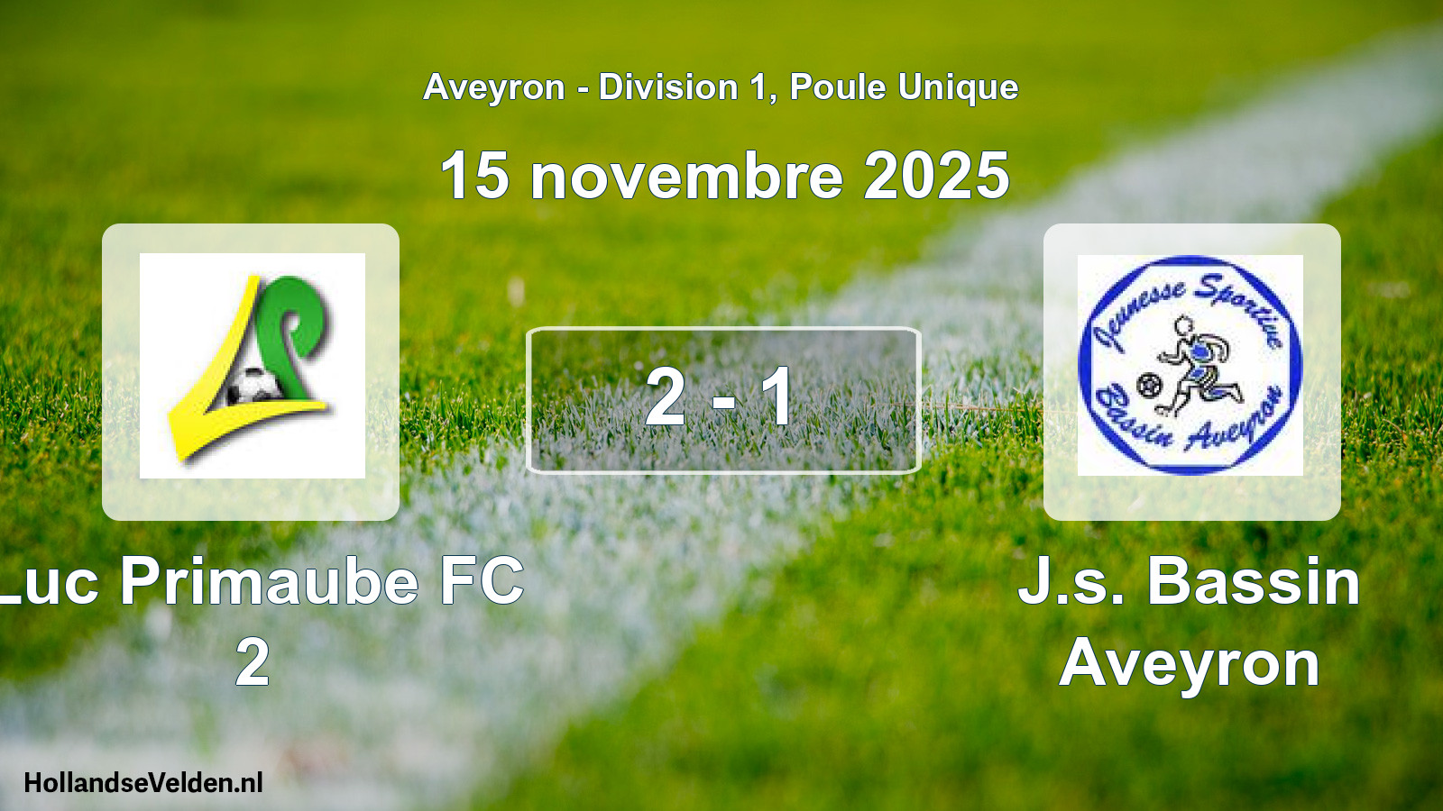 Match joué: Luc Primaube FC 2 - J.s. Bassin Aveyron 2 - 1 (15 novembre 2025)