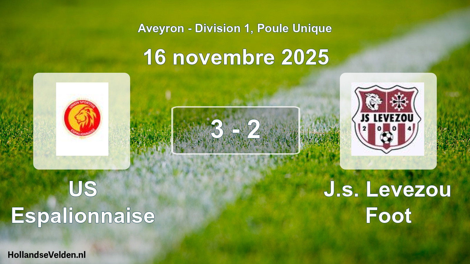 Total number of matches played: US Espalionnaise - J.s. Levezou Foot 3 - 2 (16 November 2025)