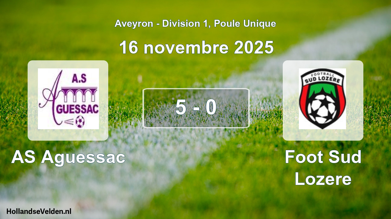 Match joué: AS Aguessac - Foot Sud Lozere 5 - 0 (16 novembre 2025)