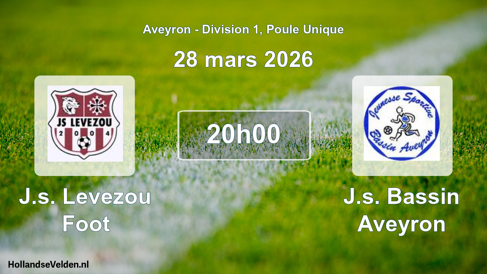 Geplande wedstrijd: J.s. Levezou Foot - J.s. Bassin Aveyron (28 maart 2026)