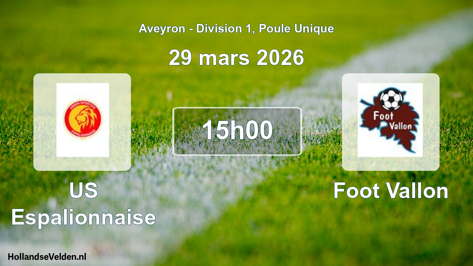 Geplande wedstrijd: US Espalionnaise - Foot Vallon (29 maart 2026)