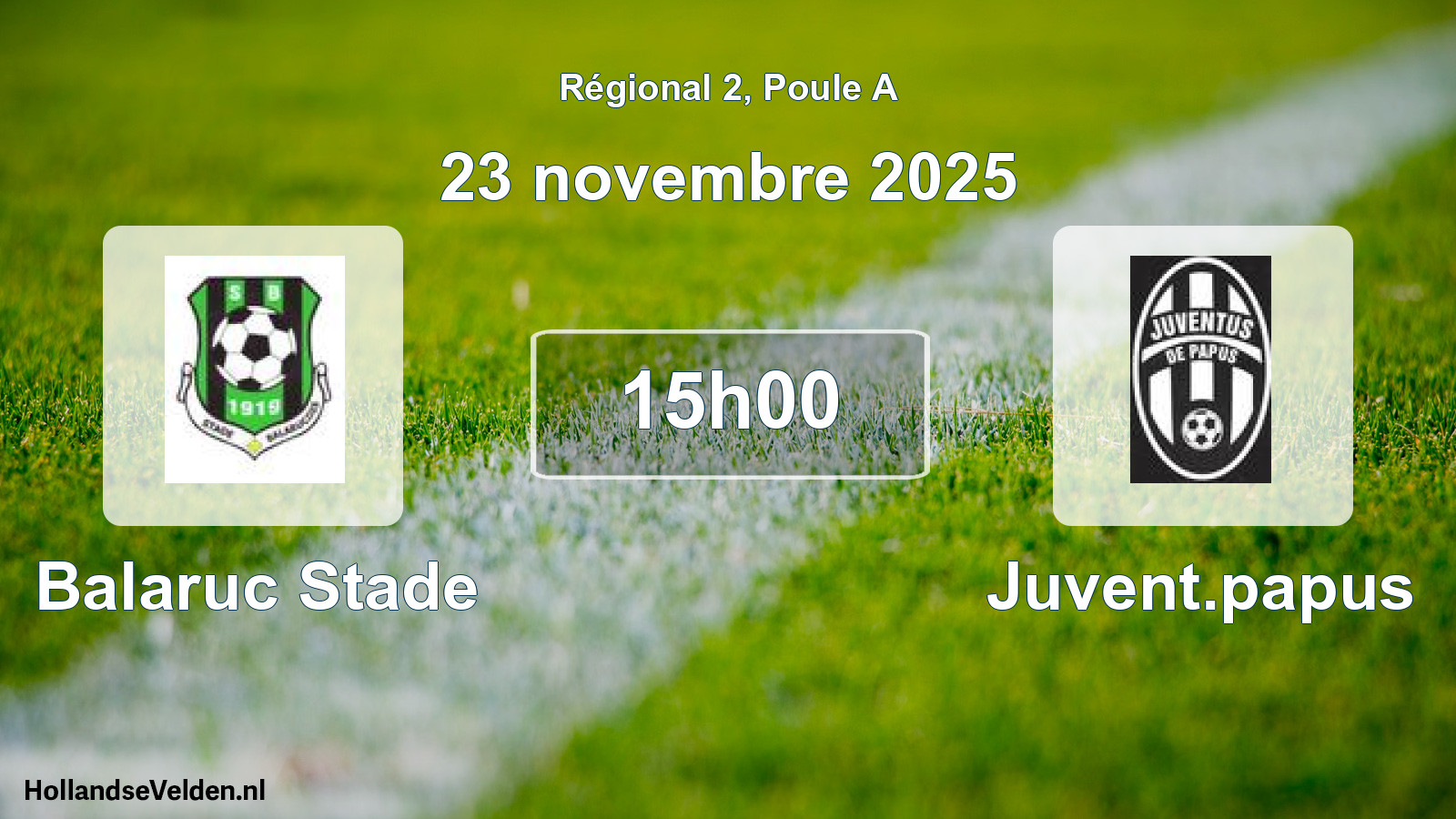 Geplande wedstrijd: Balaruc Stade - Juvent.papus (23 november 2025)