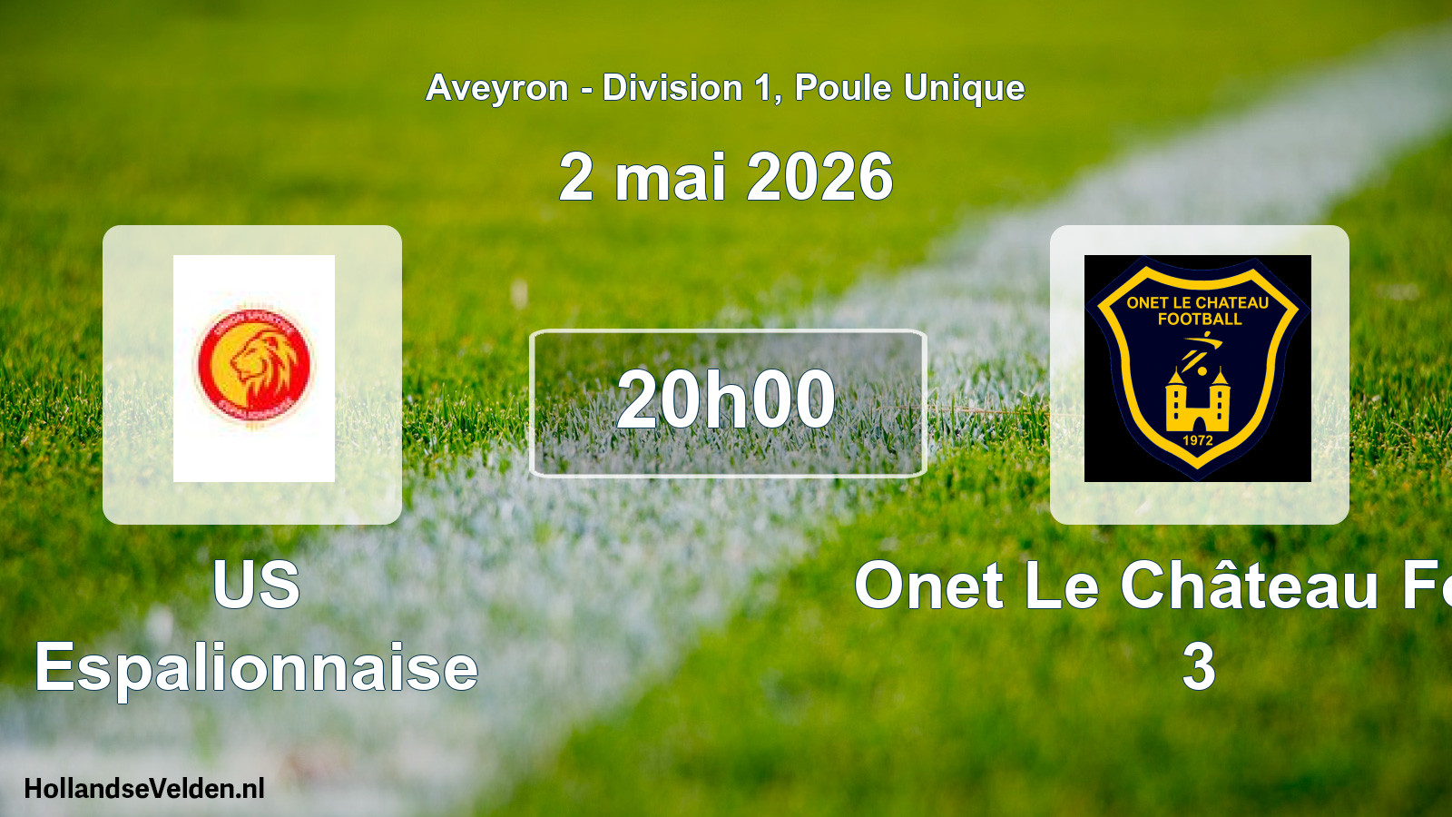 Match programmé: US Espalionnaise - Onet Le Château Foot 3 (2 mai 2026)