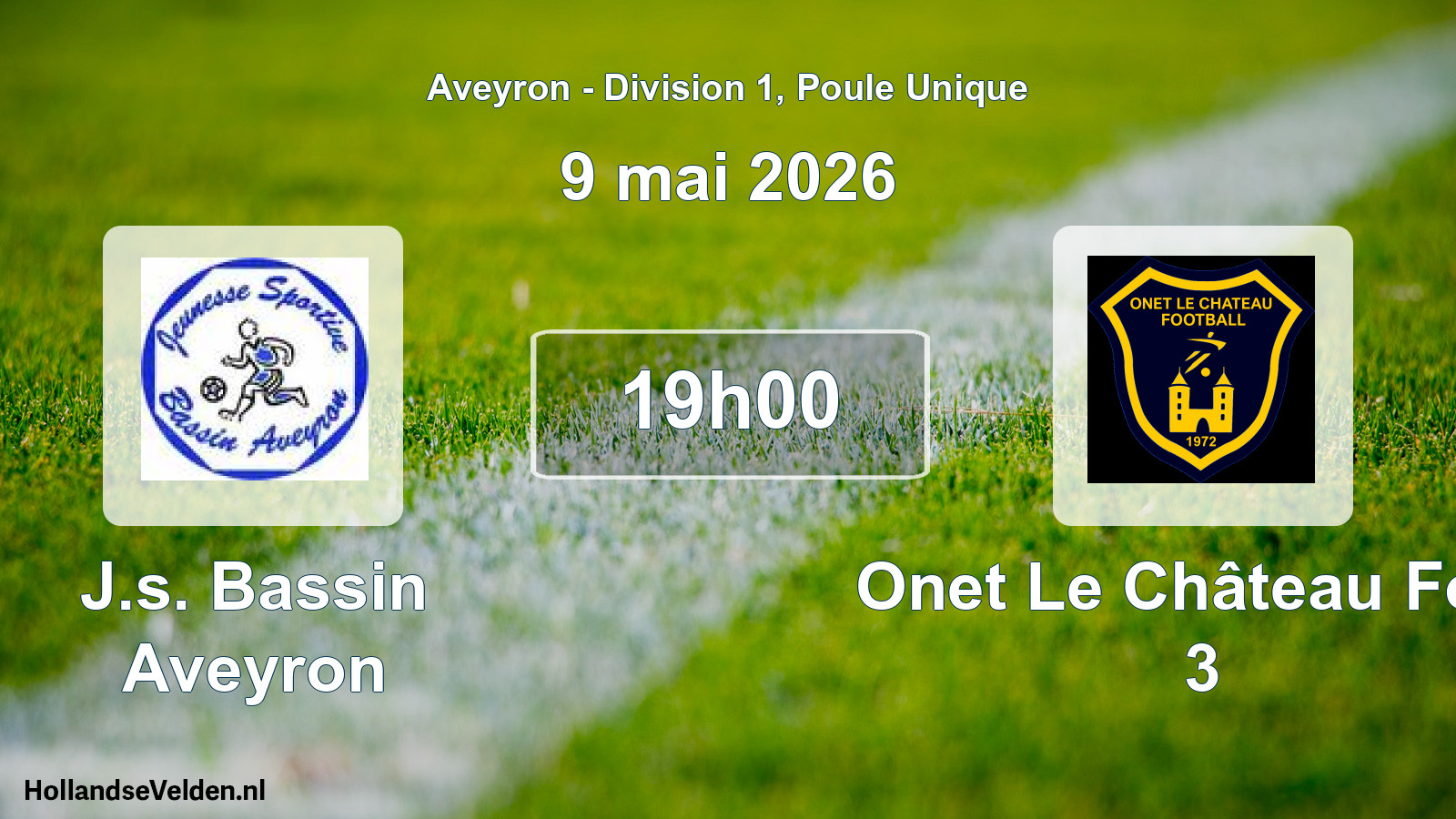 Scheduled Match: J.s. Bassin Aveyron - Onet Le Château Foot 3 (9 May 2026)