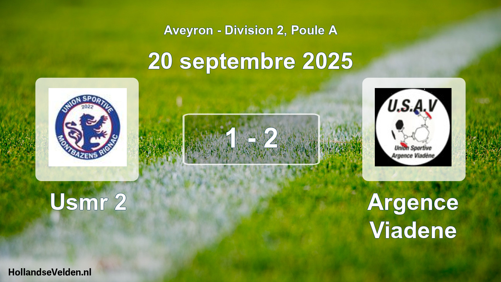 Match joué: Usmr 2 - Argence Viadene 1 - 2 (20 septembre 2025)