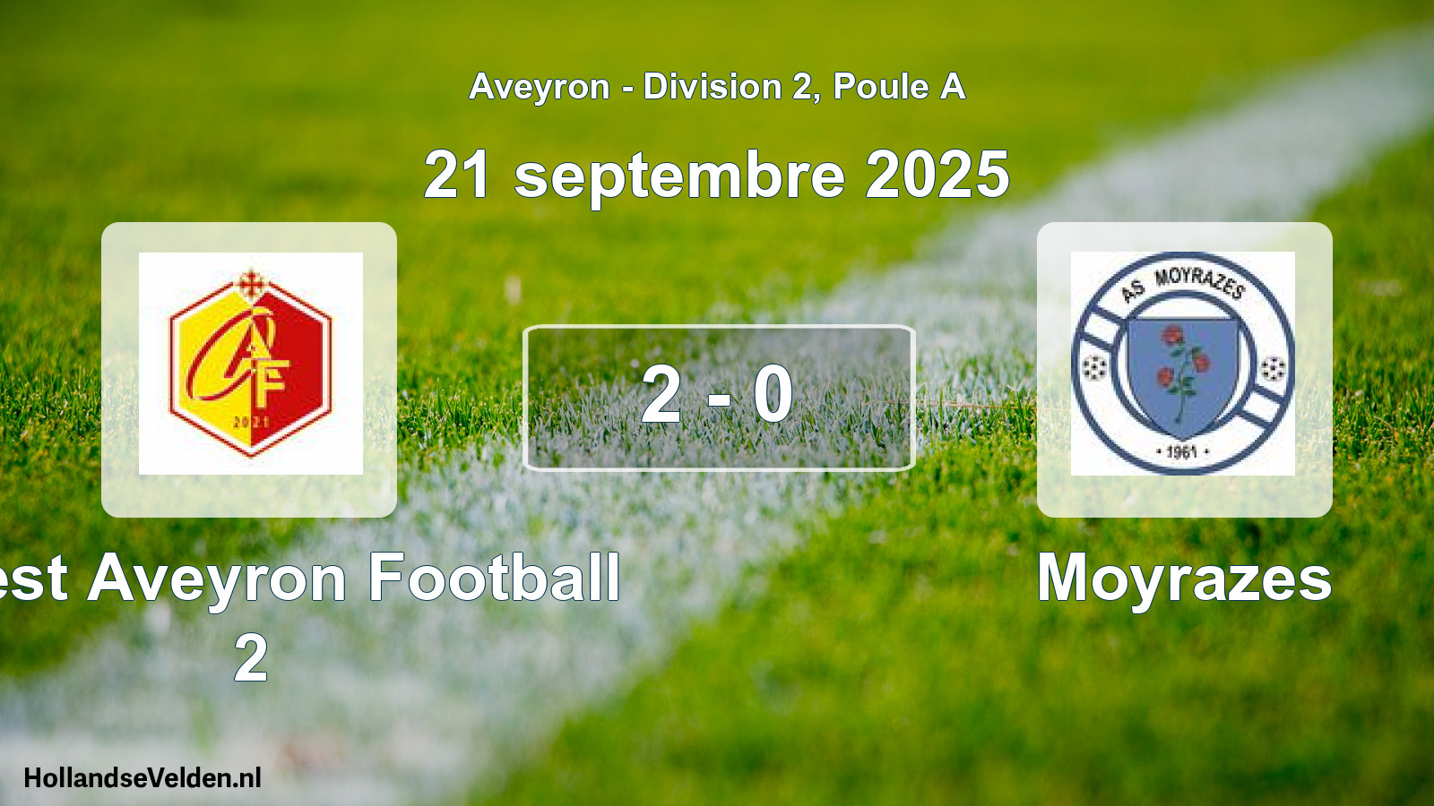 Gespeelde wedstrijd: Ouest Aveyron Football 2 - Moyrazes 2 - 0 (21 september 2025)
