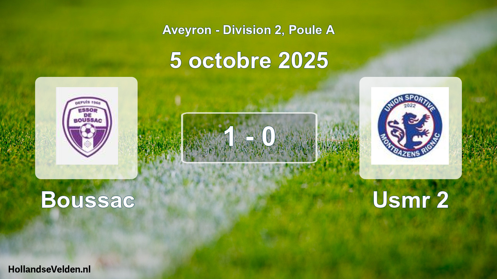 Match joué: Boussac - Usmr 2 1 - 0 (5 octobre 2025)