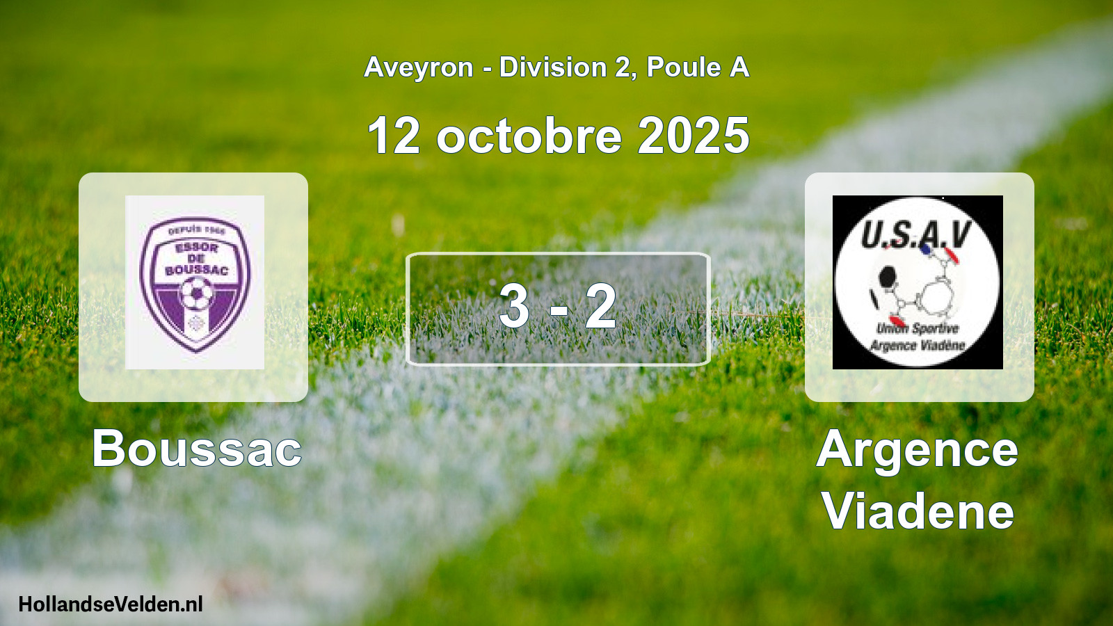 Total number of matches played: Boussac - Argence Viadene 3 - 2 (12 October 2025)