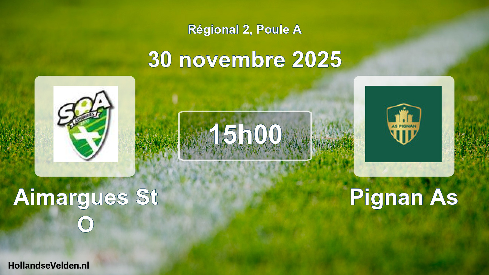 Geplande wedstrijd: Aimargues St O - Pignan As (30 november 2025)