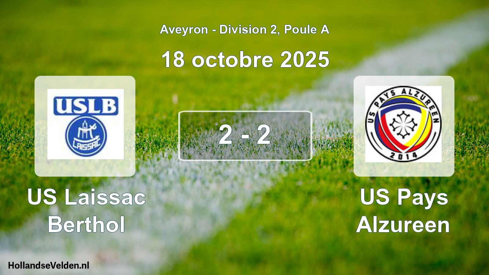 Match joué: US Laissac Berthol - US Pays Alzureen 2 - 2 (18 octobre 2025)