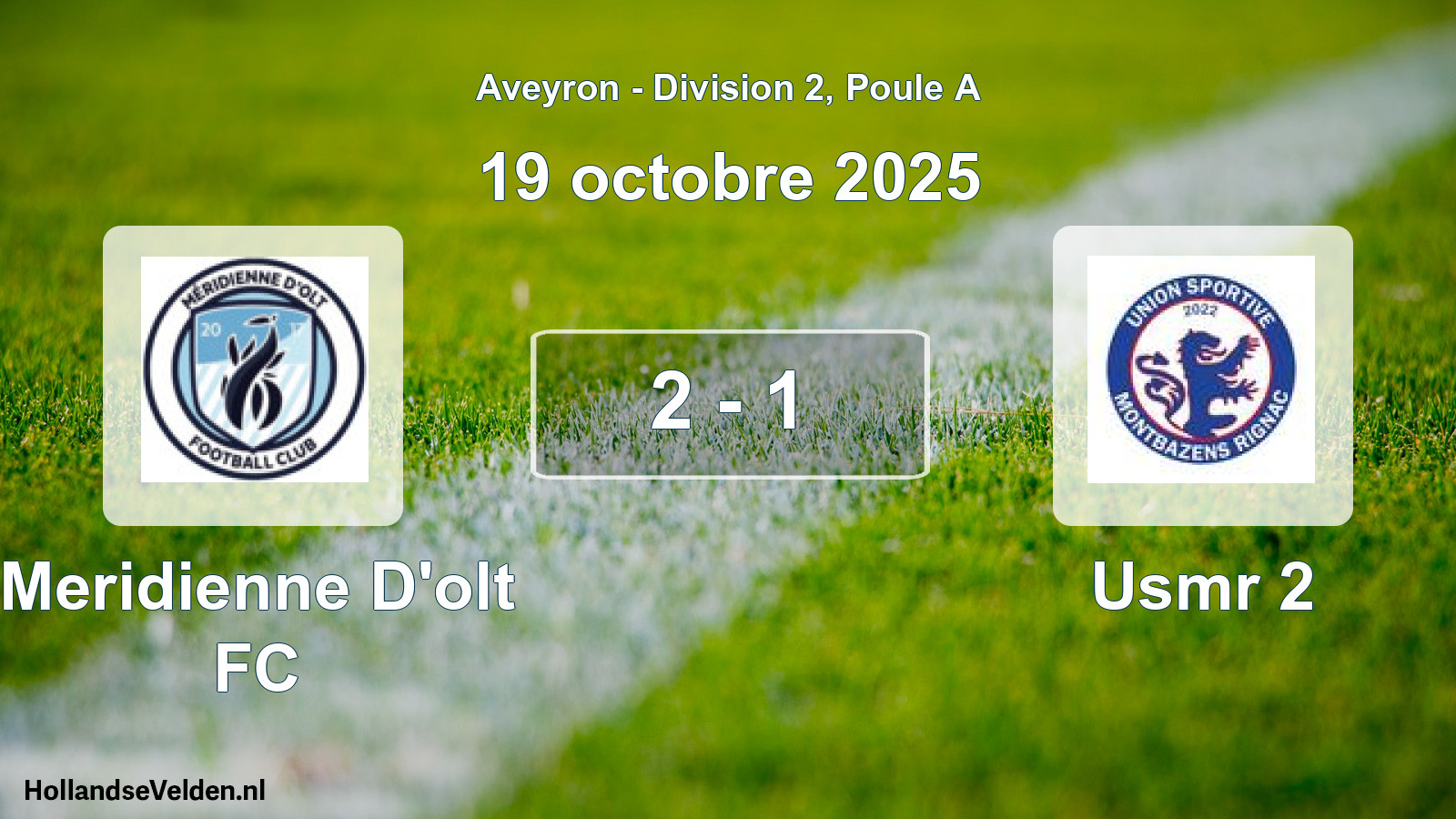 Match joué: Meridienne D'olt FC - Usmr 2 2 - 1 (19 octobre 2025)