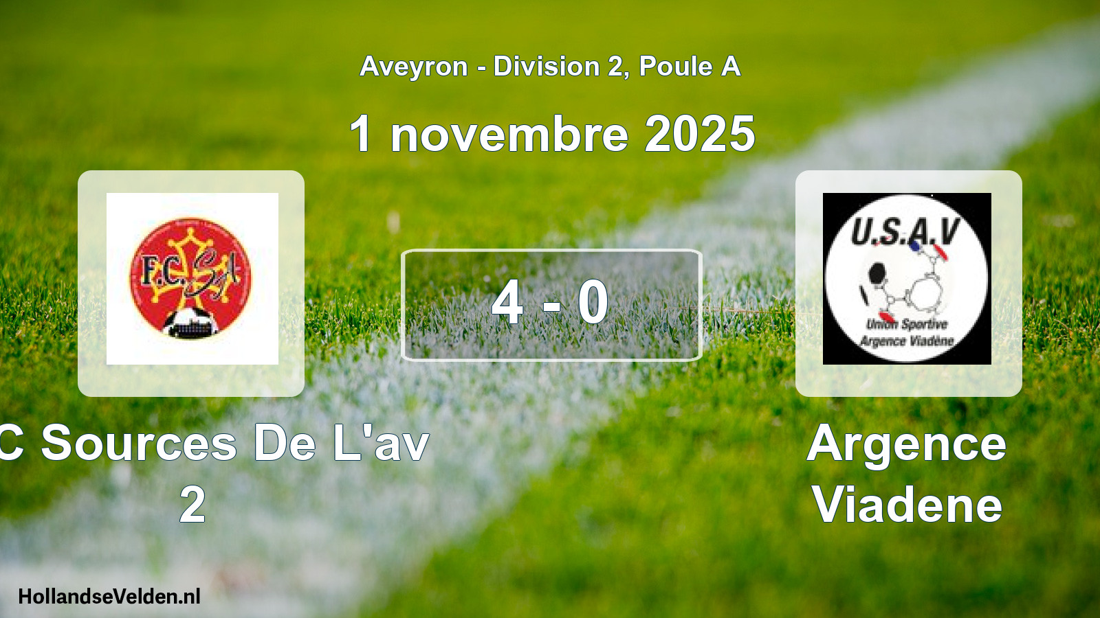 Total number of matches played: FC Sources De L'av 2 - Argence Viadene 4 - 0 (1 November 2025)