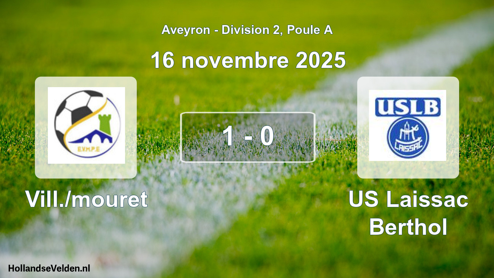 Match joué: Vill./mouret - US Laissac Berthol 1 - 0 (16 novembre 2025)