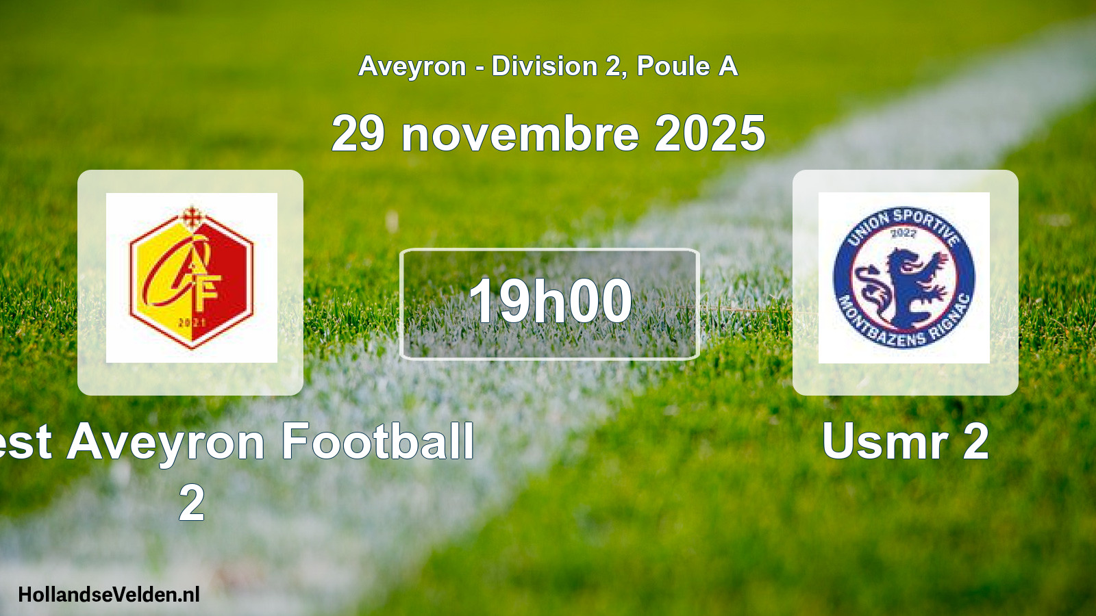 Match programmé: Ouest Aveyron Football 2 - Usmr 2 (29 novembre 2025)