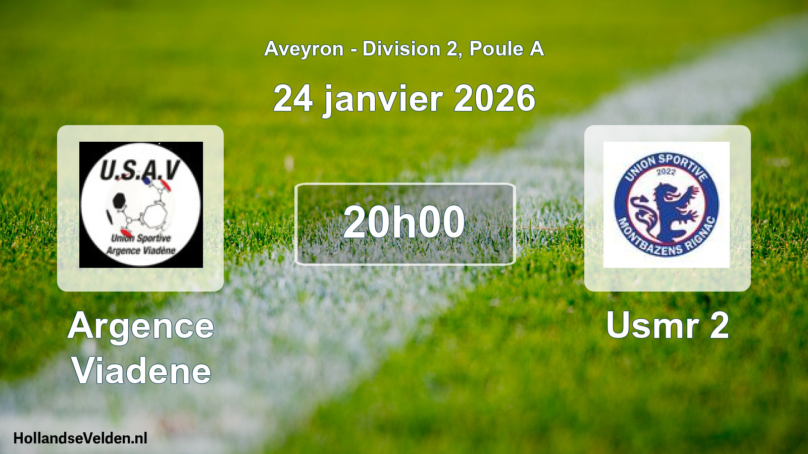 Match programmé: Argence Viadene - Usmr 2 (24 janvier 2026)