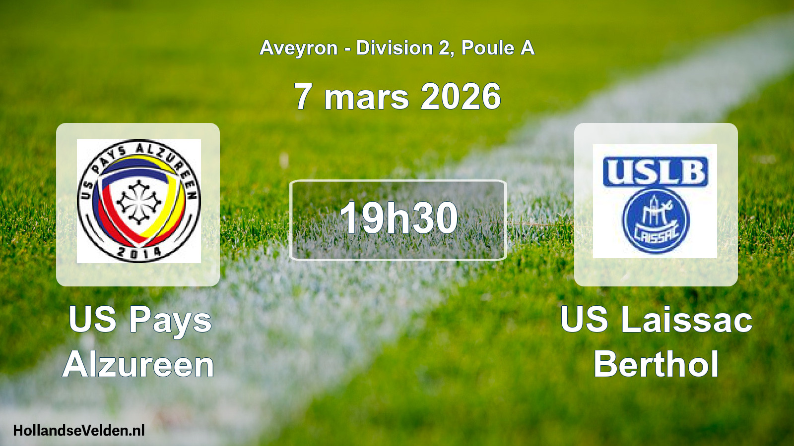 Match programmé: US Pays Alzureen - US Laissac Berthol (7 mars 2026)