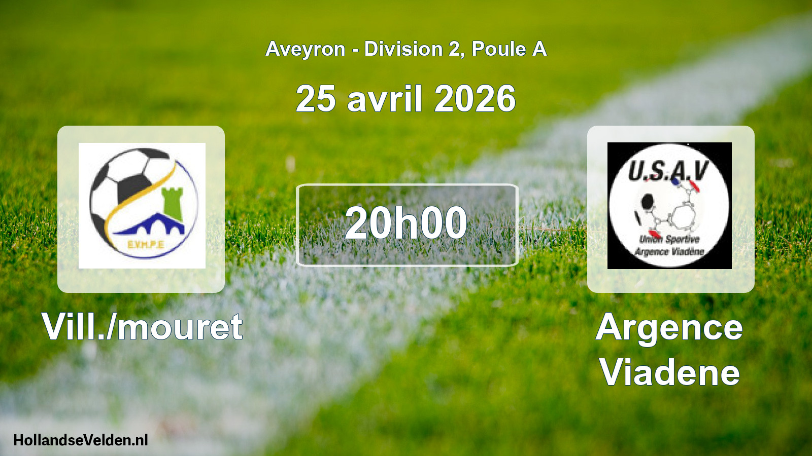 Geplande wedstrijd: Vill./mouret - Argence Viadene (25 april 2026)