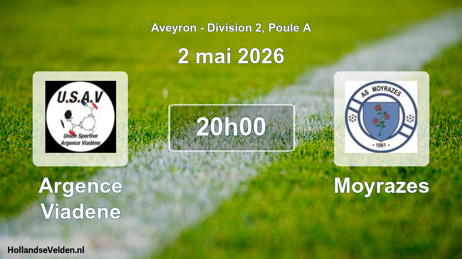 Match programmé: Argence Viadene - Moyrazes (2 mai 2026)