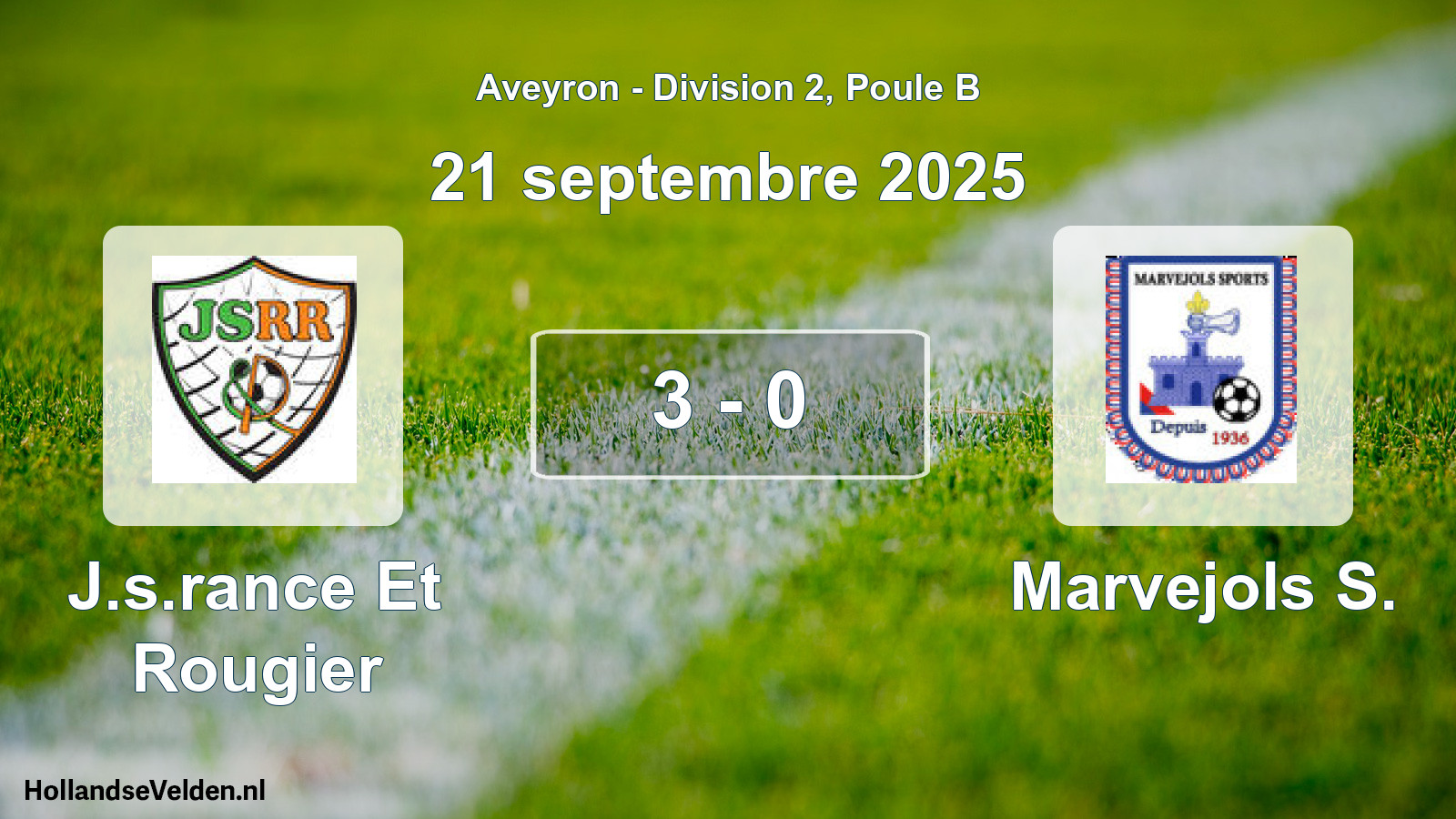 Match joué: J.s.rance Et Rougier - Marvejols S. 3 - 0 (21 septembre 2025)