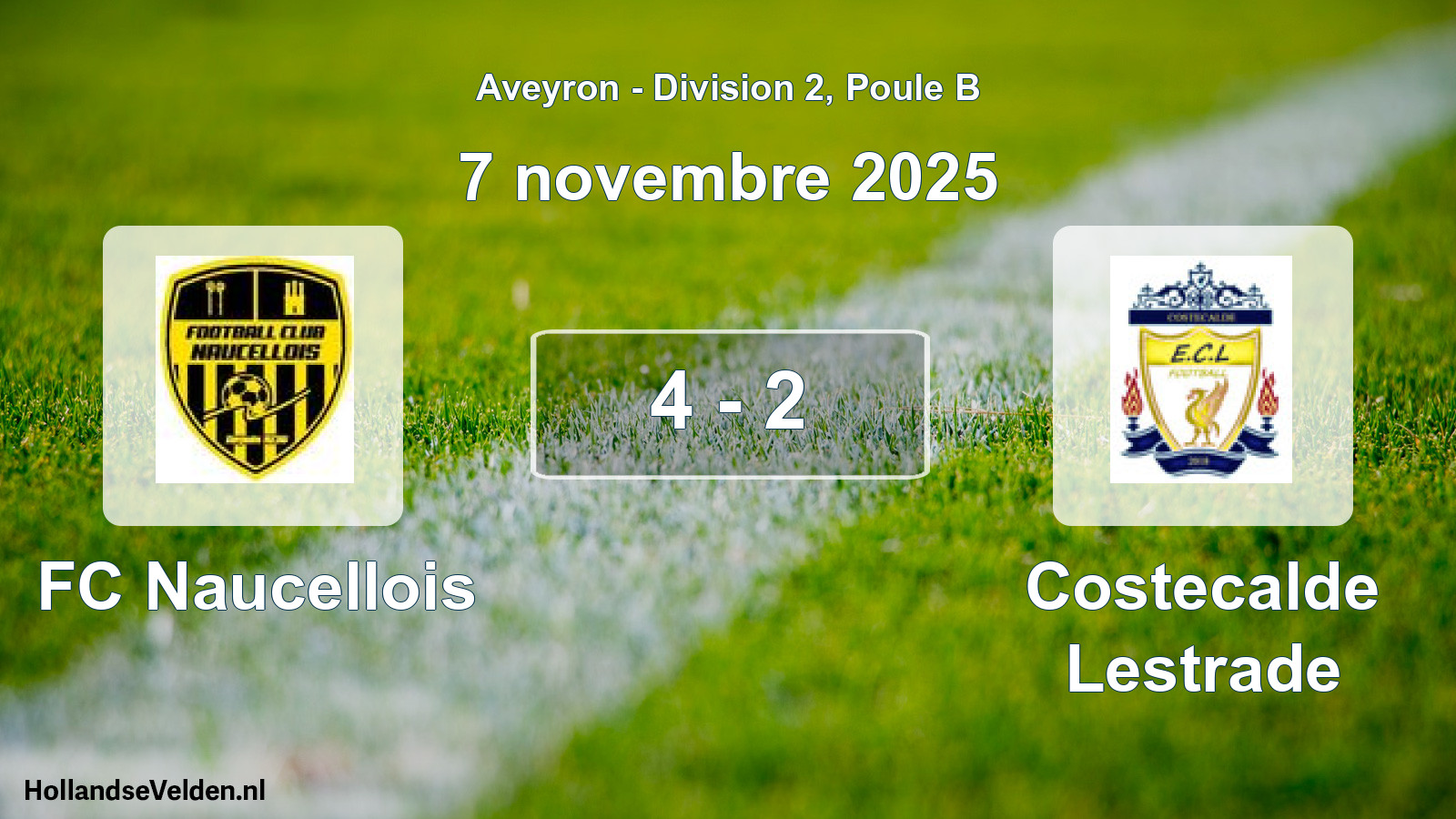 Gespeelde wedstrijd: FC Naucellois - Costecalde Lestrade 4 - 2 (7 november 2025)