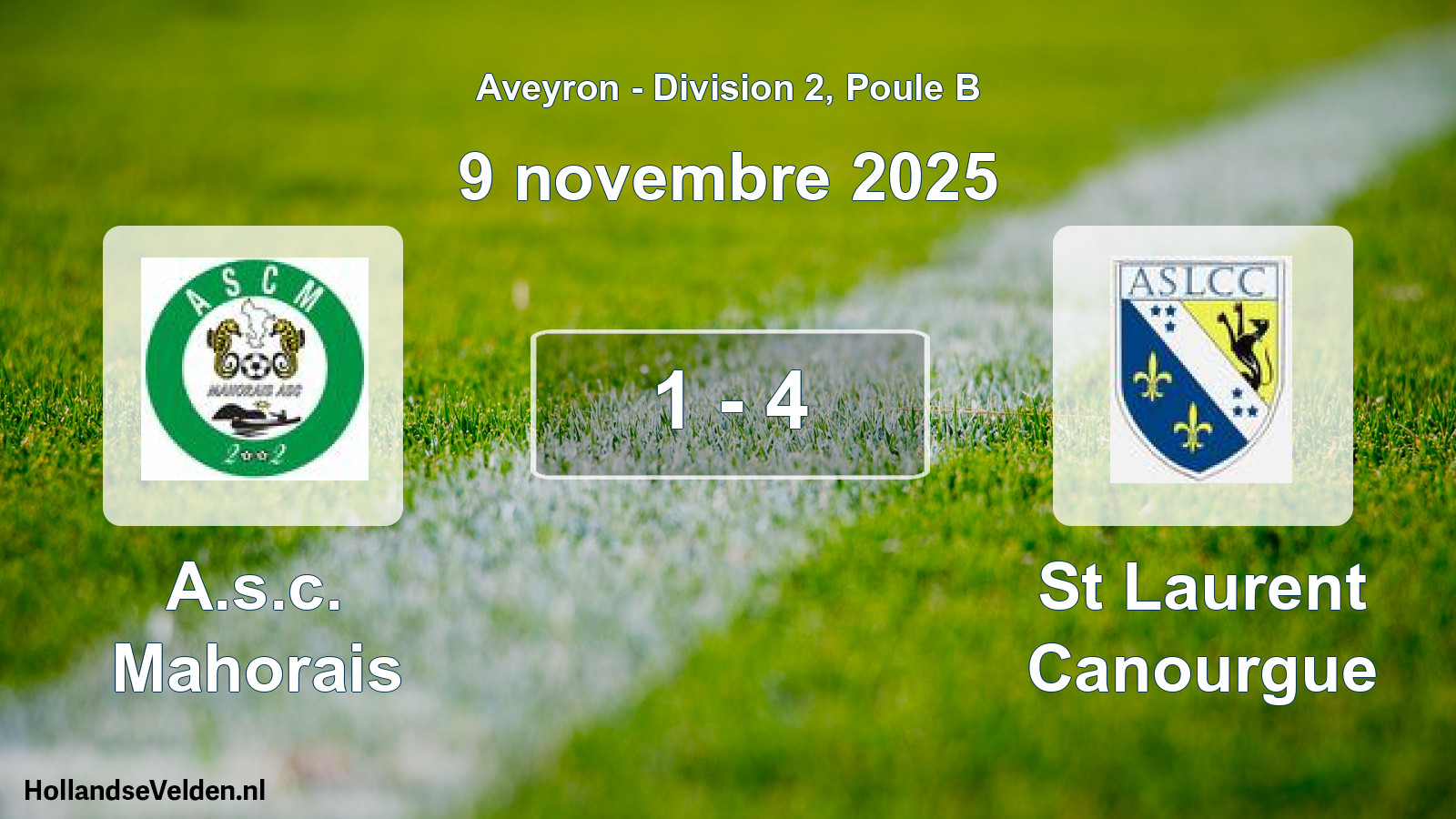 Total number of matches played: A.s.c. Mahorais - St Laurent Canourgue 1 - 4 (9 November 2025)