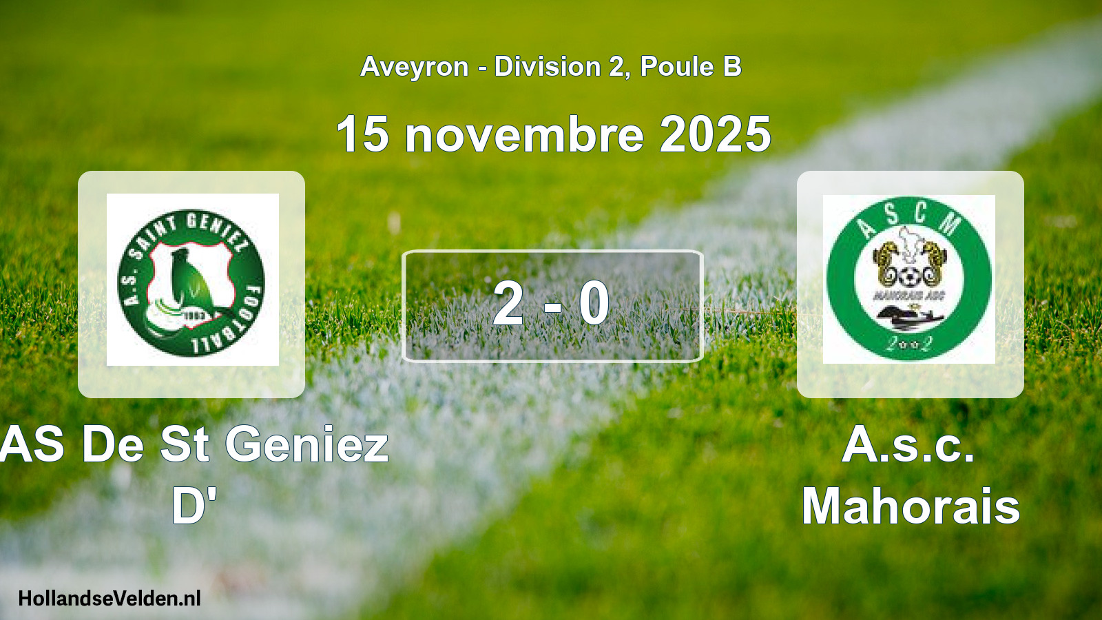 Total number of matches played: AS De St Geniez D' - A.s.c. Mahorais 2 - 0 (15 November 2025)