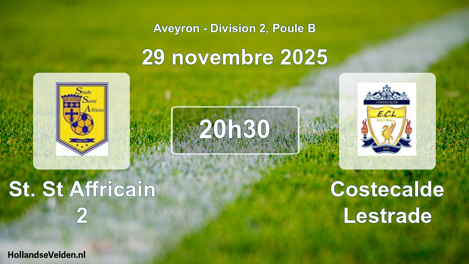 Geplande wedstrijd: St. St Affricain 2 - Costecalde Lestrade (29 november 2025)