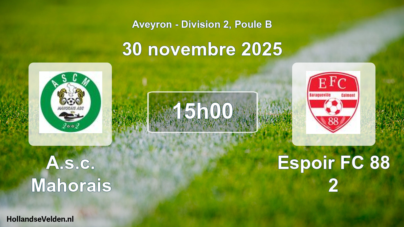 Match programmé: A.s.c. Mahorais - Espoir FC 88 2 (30 novembre 2025)