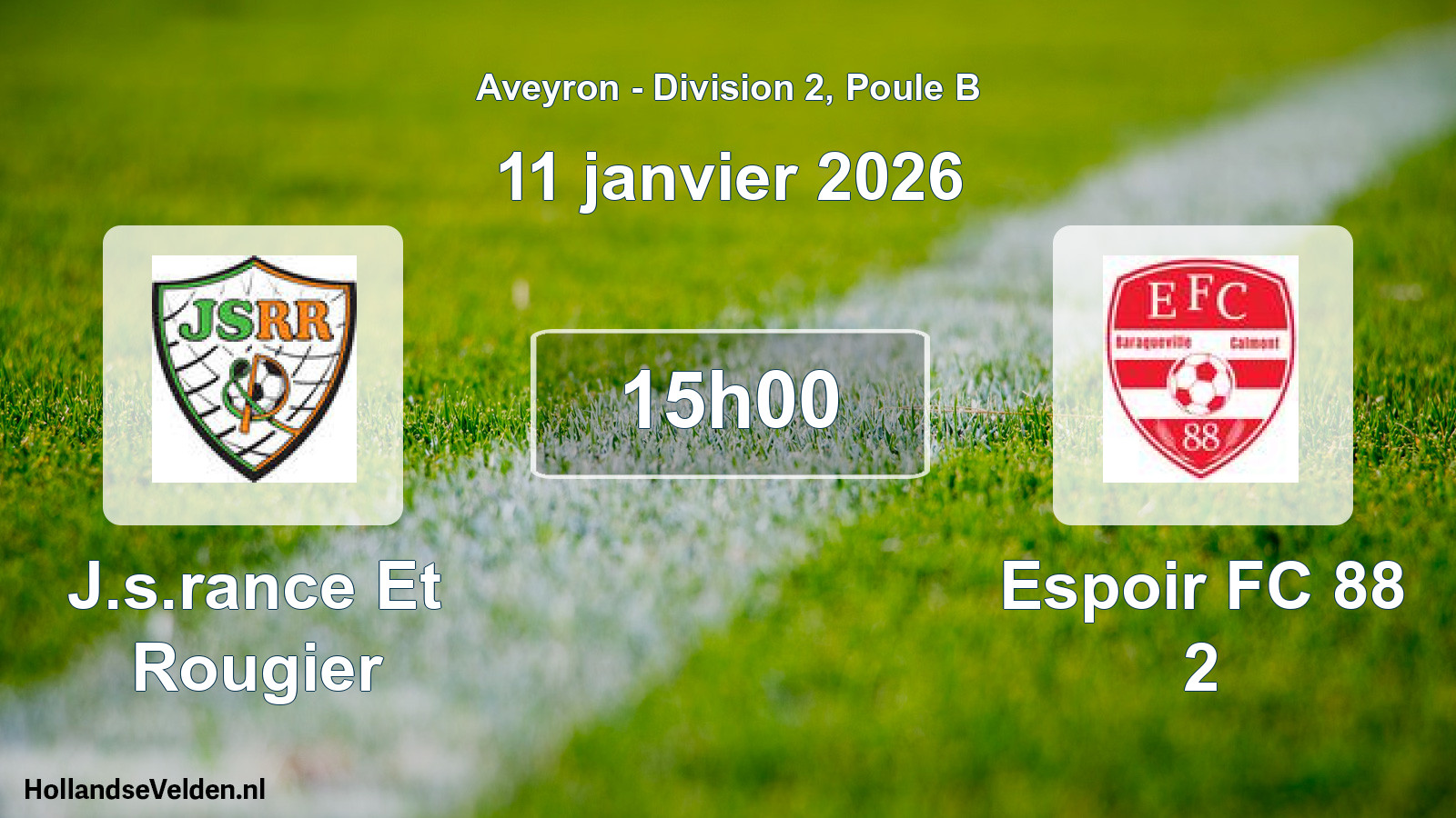 Scheduled Match: J.s.rance Et Rougier - Espoir FC 88 2 (11 January 2026)