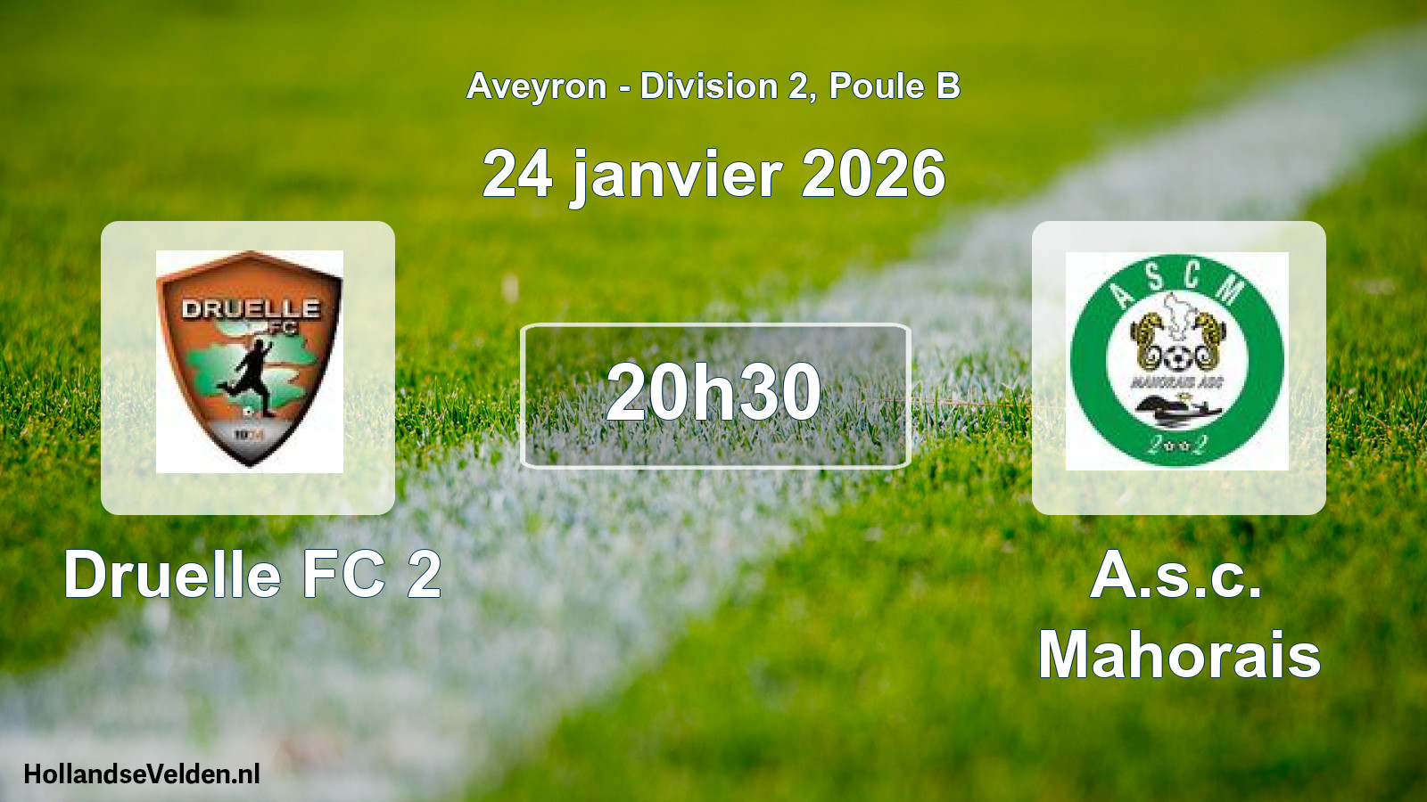 Geplande wedstrijd: Druelle FC 2 - A.s.c. Mahorais (24 januari 2026)